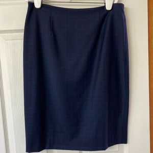 Brooks Brothers Women's Black Blue 67% Wool Straight Skirt Size 8
